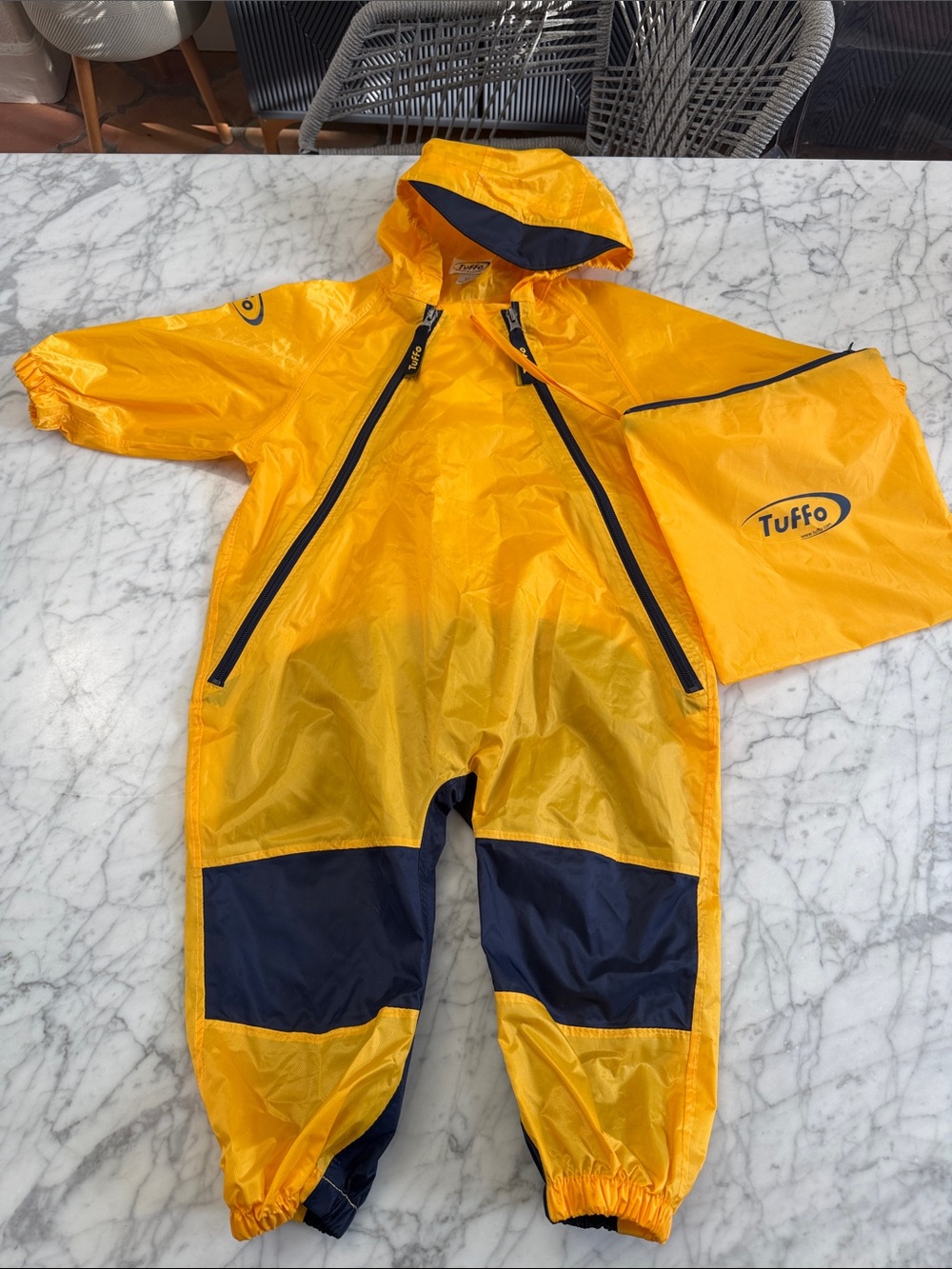 TUFFO Unisex Rain Suit Rainsuit Muddy Buddy Outdoor Coveralls Yellow SZ 2T NWOT
